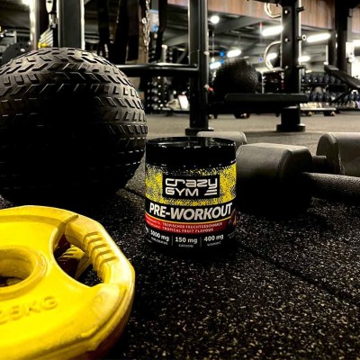 Crazy GYM PRE-WORKOUT powder. Plant energy for your powerful workout.