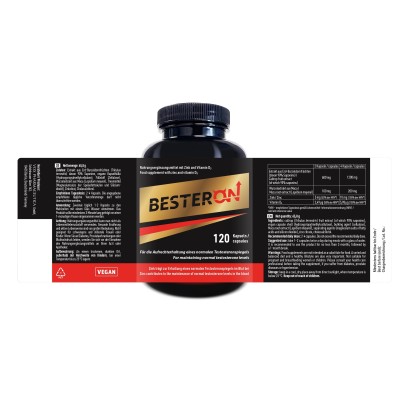 Besteron Capsules. Herbal food supplement for men's health. 120 capsules, 1-2 months