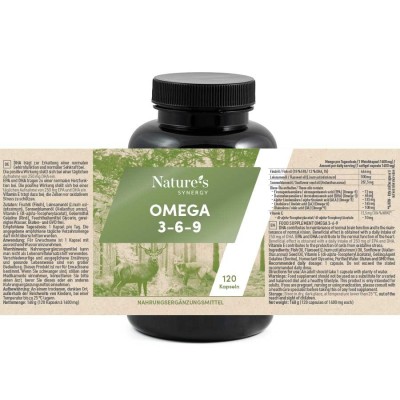 Omega 3-6-9 capsules. Omega-3-6-9 for your eyesight, brain and heart. Contains Vitamin E. 120 capsules, 4 months.