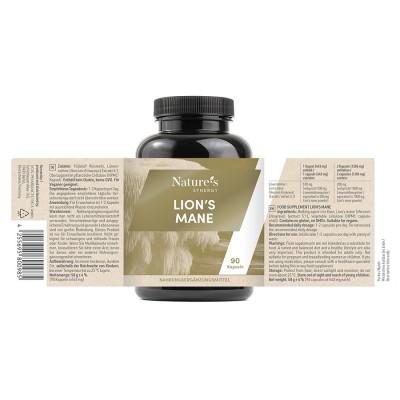 Lion's Mane capsules. Lion's Mane mushroom supplement in a convenient capsule form. 90 capsules, 6-12 weeks.