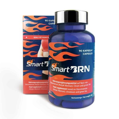 Smart BRN Capsules. Food supplement with glucomannan for weight loss. 90 capsules, 15 days.