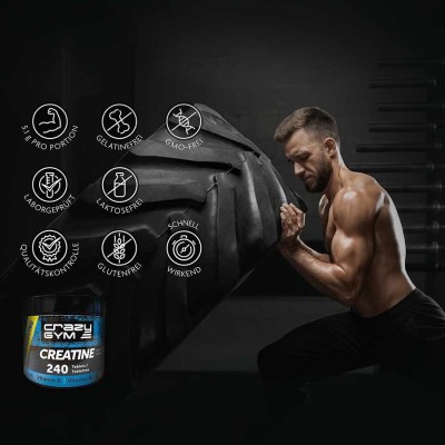Creatine tablets. The supplement for those who enjoy active way of life. 240 tablets, 40 days.